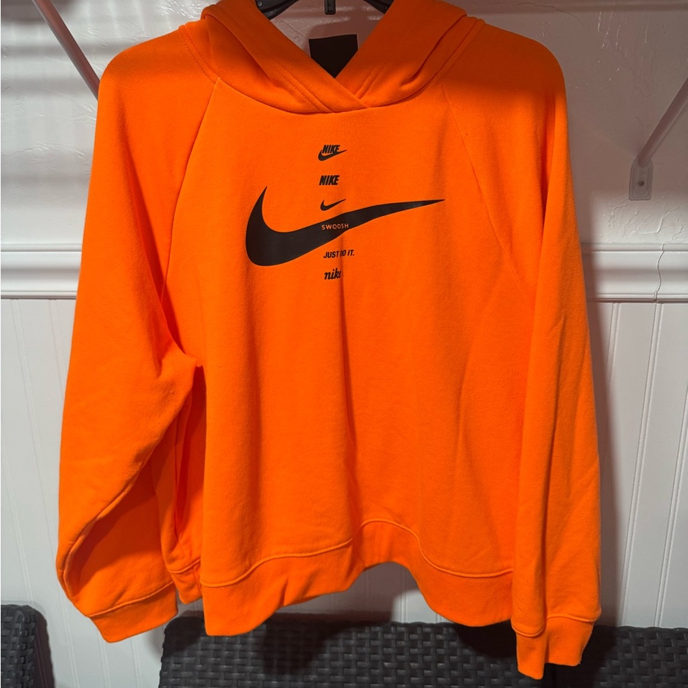 Nike Vibrant Orange Hoodie with Black Accents